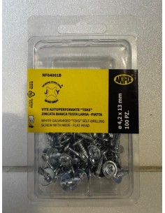 VITE AUTOPERFORANTE ''TEKS'' ZINCATA BIANCA TESTA PIATTA 4,2X13 PZ 100