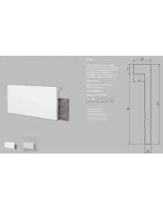 COPRIBATTISCOPA IN POLIMERO JC160 MT.2 BIANCO