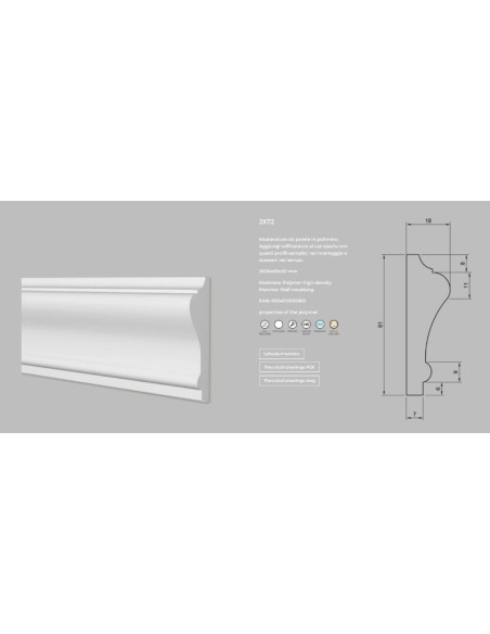 CORNICE DUROPOLIMERO JX72 MT.2 ARD
