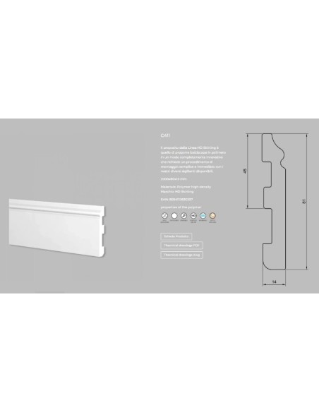 BATTISCOPA IN POLIMERI C411 MT.2