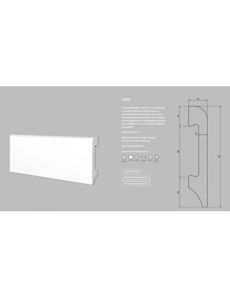 BATTISCOPA IN POLIMERI MT.2 WHITE