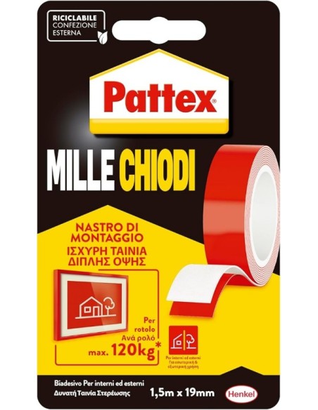 NASTRO BIADESIVO PATTEX MILLECHIODI 