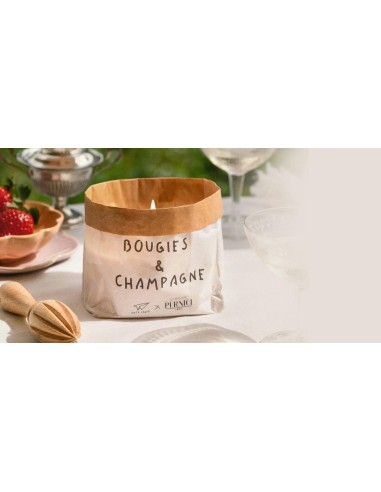 SACCHETTO BOUGIES & CHAMPAGNE - TALK & WHITE FLOWERS