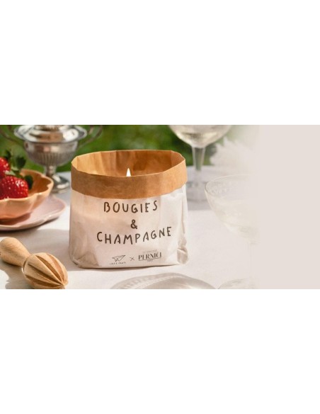 SACCHETTO BOUGIES & CHAMPAGNE - TALK & WHITE FLOWERS